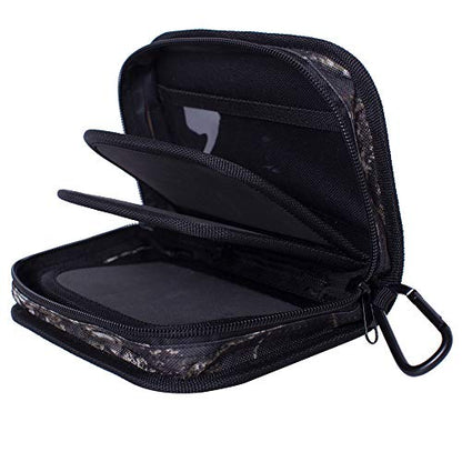 Kylebooker Fishing Lure Storage Bag Spinner Baits Wallet Case | Micro Flies Jig Hooks Box - color: Camouflage