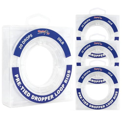 MASTERPRO Pre-Tied Dropper Loop Rigs, Fishing Line Spool 10LB 15LB 20LB 30LB 40LB 50LB 60LB 80LB 100LB, Suitable for Saltwater Freshwater Fishing - size: small bobbin-100LB
