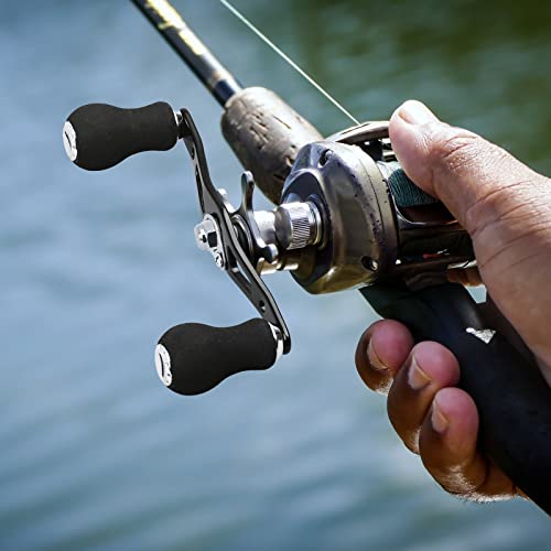 Fishing Reel Handle, Replacement Fishing Baitcast Reel Handle Rocker with EVA Handle Grip for Abu Garcia Daiwa Baitcasting Reel, Left or Right Side Installation, Black