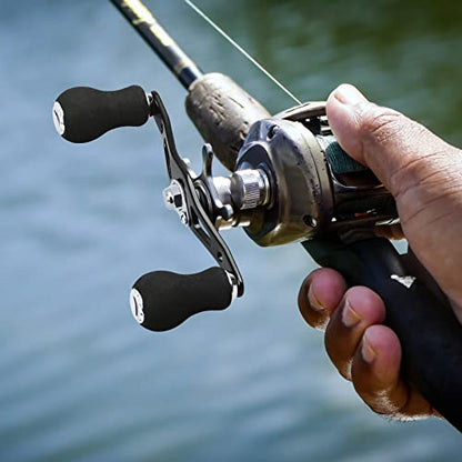 Fishing Reel Handle, Replacement Fishing Baitcast Reel Handle Rocker with EVA Handle Grip for Abu Garcia Daiwa Baitcasting Reel, Left or Right Side Installation, Black