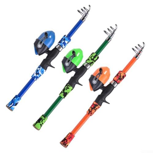 Telescoping Fishing Rod and Reel for Combo for, Portable Compact Travel Fishing Rod Set with Reel, FRP Beginner Fishing Pole for Children, 65cm Collapsible Design