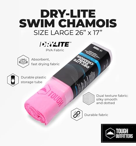 Tough Outfitters Quick Dry Towel - Travel Towel Fast Drying Lightweight - Compact Microfiber Towels for Body Camping Swim Beach Camp Backpacking - Quick Dry for Swimmers - color: Large - 26" X 17" - Pink