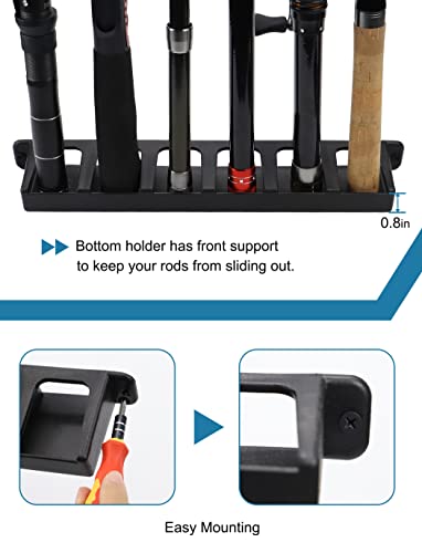 Horizontal Fishing Rod Rack Holders Wall-mounted Fish Pole Holder for Garage & Boat 6-Rod Storage Racks -1 Pair Rod Holder Rod Holder (1 Pair Vertical Black) - color: 1 Pair Vertical Black