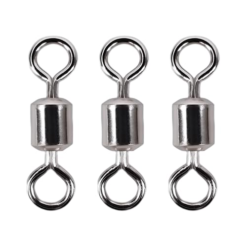 Ball Bearing Fishing Swivels Silver 100pcs FS/ZH-01 | Corrosion Resistant,Barrel Swivel Tackle Swivel Gear,for Freshwater and Saltwater - size: 4#