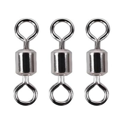 Ball Bearing Fishing Swivels Silver 100pcs FS/ZH-01 | Corrosion Resistant,Barrel Swivel Tackle Swivel Gear,for Freshwater and Saltwater - size: 7#