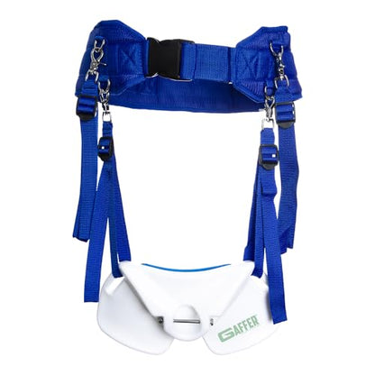 GAFFER SPORTFISHING Wide Body Adjustable Fishing Belt with Rod Holder - EVA Foam Padding, Ideal for Boat Fishing - color: Blue - 28 to 48 Inches