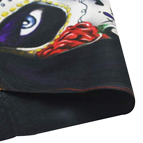 Obacle Skull Face Mask for Women Dust Wind Sun Protection Rave Festival Riding - color: Purple Eyes Red Lip
