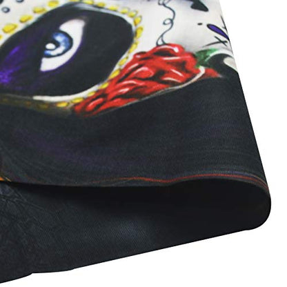 Obacle Skull Face Mask for Women Dust Wind Sun Protection Rave Festival Riding - color: Purple Eyes Red Lip