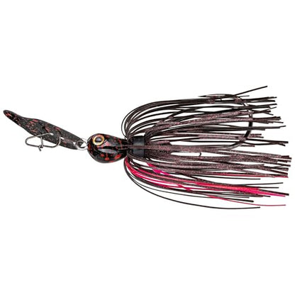 Strike King Thunder Cricket Fishing Lure, Vibrating Swim Jig, Silver Blade, 4/0 Jungle-Style Flipping Hook - color: Black Widow, size: 3/8 oz