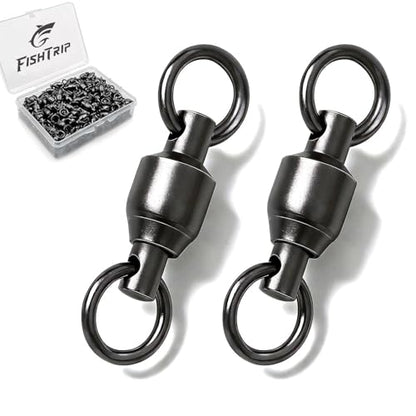 FishTrip 30/50 Pack Ball Bearing Fishing Swivels, High Strength Stainless Steel Swivels Fishing Tackle Solid Welded Rings Barrel Swivels Fishing Connectors for Saltwater Freshwater Size 0#-10# - size: 10#_397LB_30PCS