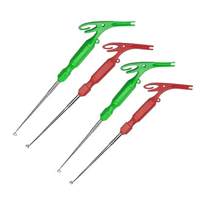 4PCS Portable Fishing Hook Remover Fishing Quick Removal Tool Device Security Extractor Built-in Loop Tyer Hook Sharpener Quick Knot Tying Tool