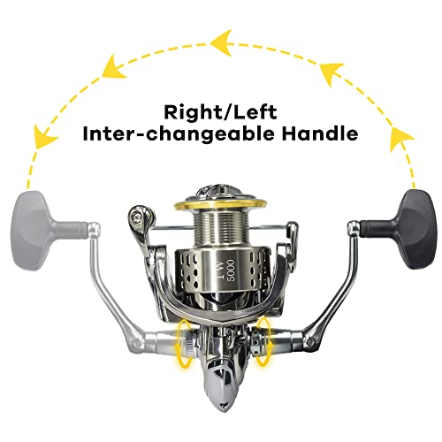 Fishdrops Saltwater Spinning Reel, 12+1BB Ultra Lightweight Powerful Fishing Reel, Metal Frame Carbon Fiber 33 LB Max Drag, 5.5:1 High Speed Ultra Smooth for Saltwater Fishing Reels - color: TW2500