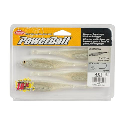 Berkley PowerBait Drip Minnow Fishing Soft Bait - color: White Shiner, size: 5"