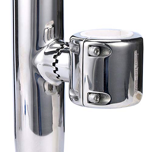 Amarine Made 4-Pack Stylish Stainless Steel Clamp on Fishing Rod Holder for Rails 7/8" to 1"