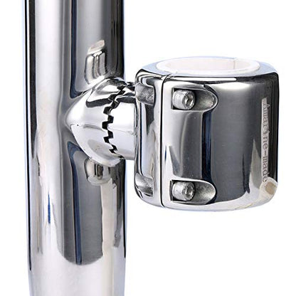 Amarine Made 4-Pack Stylish Stainless Steel Clamp on Fishing Rod Holder for Rails 7/8" to 1"
