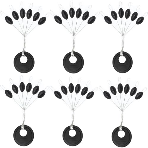 720Pcs Rubber Bobber Stoppers, 6 in 1 Oval Sinker Stops L/M/S, Depth Marker for Freshwater & Saltwater Casting Fishing