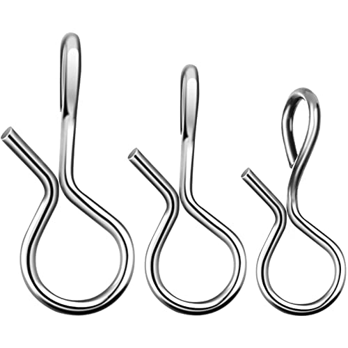 Skylety 300 Pieces Fly Fishing Snaps Stainless Steel Quick Change Fly Fishing Snaps No Knot Fast Clip Lure Connector for Flies Jigs Hooks Trout Lures Clip Swivels Terminal Tackle Mixed Sizes