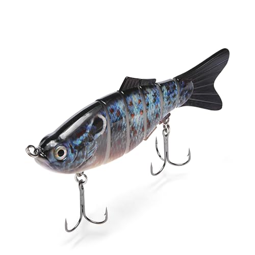 Large Multi Jointed Fishing Lures Bait,Big Giant Fishing Bass Lures,Crankbaits Swimbaits with Treble Hook - color: A6-7.87",4oz