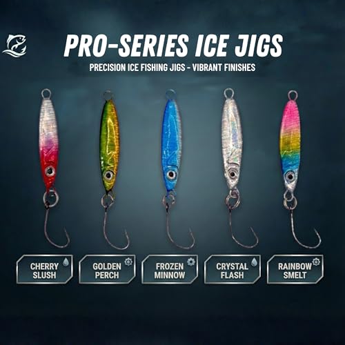 HALYXS/5Pack -Jigging Spoon, Ice Fishing jigs, Spoon Fishing, Jigging Lure, Great Lure for Crappies, Panfish, Walleye, Fresh Water Fishing, Metal (3g/5g) - size: medium / 5g