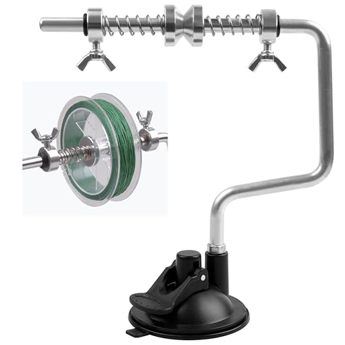 SILANON Fishing Line Spooler, Adjustable Portable Reel Spooler Fishing Line Winder Spooler with Suction Cup No-line Twist Spooling Station System for Spinning & Baitcasting Reels
