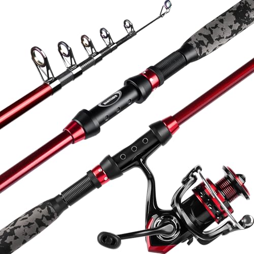 Ghosthorn Fishing Rod and Reel Combo Collapsible Fishing Pole Telescopic Fishing Rod Combo Travel Portable Fishing Set Carbon Fiber with Carrier Bag for Saltwater Freshwater - size: 2.1m/7ft, style: Fishing Rod and Reel（no Line & Lure）
