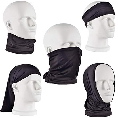 UV Face Cover Neck Gaiter Mask Dust Protection Magic Scarf Wind Bandana Balaclava for Summer Running Fishing 4 PCS - color: 4pcs Black,black,black,black