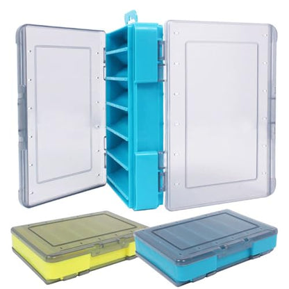 Waterproof Transparent Storage Box for Fishing Lures with Double-Sided Organiser Tool and Fishing Box - color: Green
