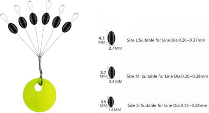 Drchoer Fishing Bobber Stoppers Line Stops: 300pcs Sinker Float Stops for Bass Fishing - Texas Rig Weight Stoppers Size Large Medium Small - size: Medium