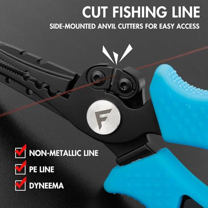 FLISSA 7-1/2 Inch Fishing Pliers, 420 Stainless Steel Fish Pliers, Corrosion Resistant Fishing Pliers Hook Remover, Split Ring Pliers for Fishing with Braid Cutters, Sheath and Lanyard - style: Plier