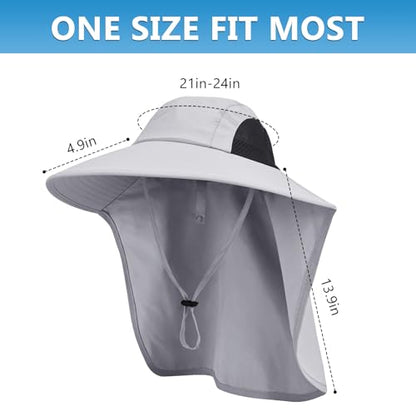 Sun Hat for Men Women with Neck Flap,UPF 50+ UV Protective Hiking Fishing Hats,Wide Brim Sun Hat for Women&Men - color: 1pack-greensleeves