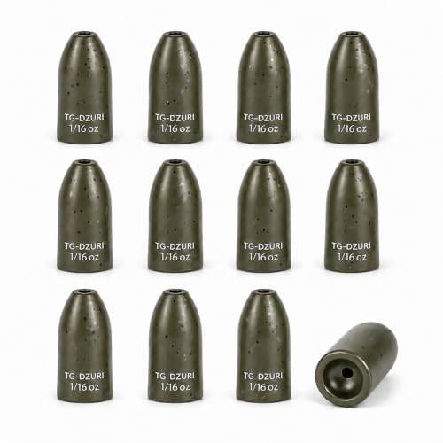 Tungsten Bullet Fishing Weights - Insert Free Worm Sinkers for Bass Fishing, Ultra Sensitive Texas & Carolina Rig Weights, Flipping & Pitching, 1/16, 1/8, 3/16, 1/4, 3/8, 1/2 oz, 5-12 Pack | 3 Colors 1/16-1/2oz Fishing Sinkers for Texas Rig, Carolina Rig,