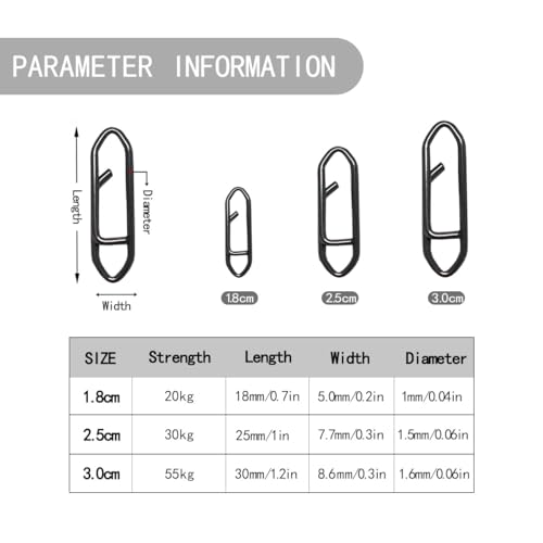 50 Pack Fishing Speed Clips, High Strength Stainless Steel Speed Clip, Fishing Stealth Power Speed Clips, Stainless Steel Quick Change Clip, Fishing Clips Quick Change - size: 2.5cm