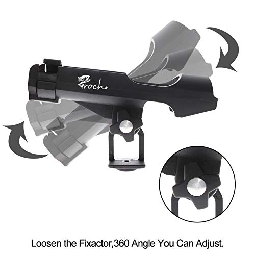 Croch Fishing Rod Holder Boat Rods Holder Folding Holder with Large Clamp Opening 360 Degree Adjustable Fishing Rod Racks Fishing Rod Holder 2 pcs