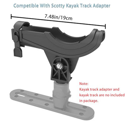 Huntury Fishing Rod Holder - No Mount Included, Compatible with Scotty Accessories, Quick-Release Strap for Spinning & Baitcaster Rods, Ideal for Kayaks, Canoes, and Small Boats, Pack of 2