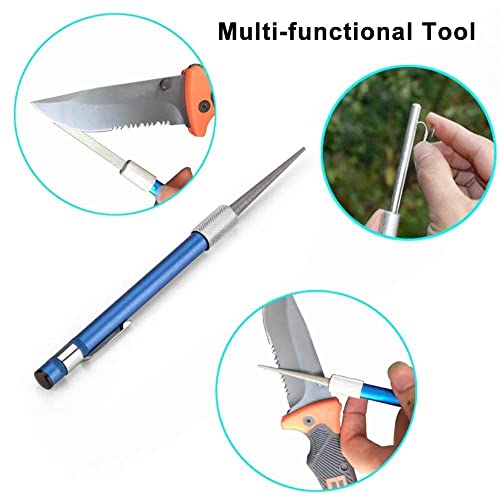 Retractable Knife Sharpener - 1 PC, Portable Diamond Grit Steel Knife Sharpening Stone Rod Pen Shape Knife Blade Sharpener Stick for Kitchen Knife and Outdoor Fish Hook