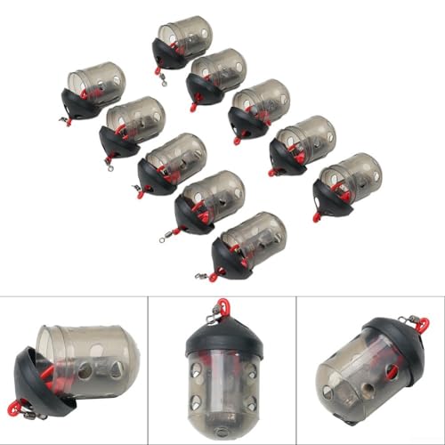 Cap Swim Feeder for Maggots and Groundbait Plastic Fishing Terminal Tackle with Auto-Close Lid for River Match Angling Black 30g(1pc) - size: 1pc