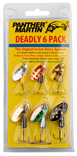Panther Martin Fishing Lures 6-Pack All Time Greatest Fish Catcher World Famous Spinning Lures in Value Kit Spinners for Trout, Salmon, Panfish, Bass, Crappie & Perch - style: Western Trout