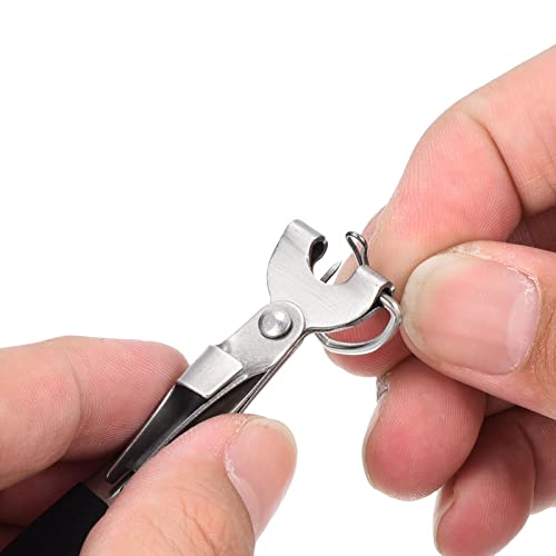 PATIKIL Fishing Quick Knot Tying Tool Stainless Steel 4 in 1 Fly Line Clipper with Fishing Retractor Combo for Angler Vest Pack Tool Gear, Black Silver