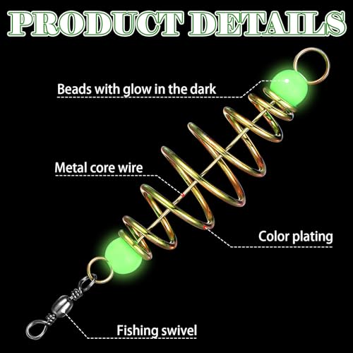 Silipull 103 Pcs Carp Fishing Accessories Bulk with 25 Luminous Fishing Bait Trap Cage Feeder Basket Holder 2 Line Bait Stopper 24 Multi Size Hooks 50 Fake Corn Baits for Trout Catfish Carp