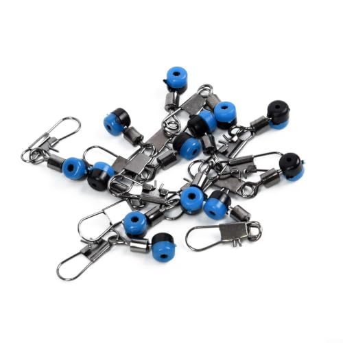 Plastic Hard Swivel with Interlock Snap, Large 2# Red Medium 4# Yellow Small 6# Blue, Copper Alloy Fishing Tackle for Freshwater Saltwater, 100 Pieces per Box