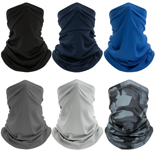 Neck Gaiter 6 Pack UV Protection Cooling Hiking Face Cover MenWomen - color: Multicoloured 09