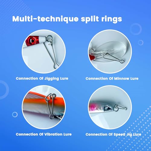 100Pcs Line Connector Fishing Snap 304 Stainless Steel Fishing swivels & Snaps, Heavy Duty Fishing Clips for Lures, Enhanced Speed Clips for Tackle, Water Fishing