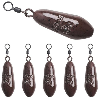 Carp Fishing Weight Sinkers,Coated Tapered Flat Pear Carp Fishing Sinkers with Rolling Swivel Carp Coarse Fishing Gear Tackle 2oz 2.5oz 3oz 3.5oz 4oz - size: 2oz-6pcs, style: Water Drop Shape