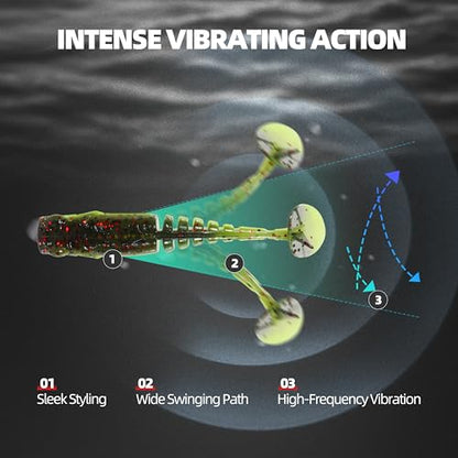 30pcs Soft Plastic Swimbaits with Paddle Tail, T-Tail Fishing Lures for Vertical Jigging and Casting, Freshwater Swimbaits for Bass, Trout, Walleye & Crappie - color: Multi-Jointed Flex, 2.5''