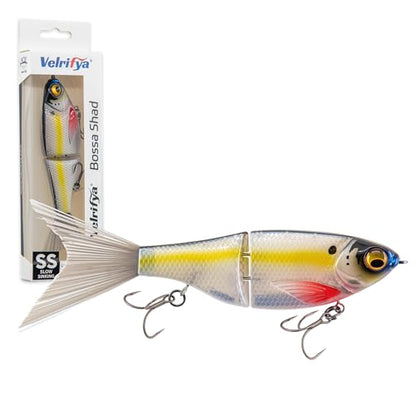 Bossa Shad Multi-Jointed Swimbait – Realistic Shad Profile with Natural Swimming Action for Bass Fishing - color: 02-Silver Bleed