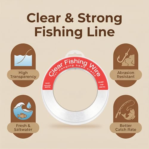 KLASIT Fishing Line 788FT,Invisible Monofilament Fishing Wire,Supports 43 Pounds Strong Nylon Invisible Thread for Hanging Decorations,Balloon Garland,Crafts,Picture Display - style: 0.55mm/558ft/48lb