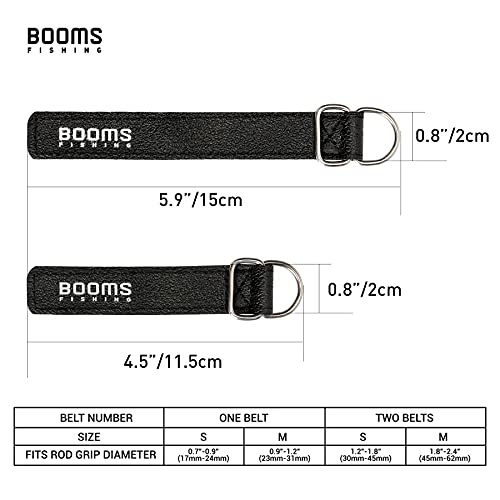 Booms Fishing RB1 Rod Tie Belts Pole Straps, Fit for Kayak Paddle Leash and Fishing Pole Tether - size: M: 5.9"_4pcs