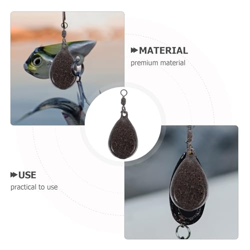 SHERCHPRY Fishing Weights Drop Shot Sinkers Iron Pear-Shaped 57g with Swivel Smooth Surface 5pcs Heavy Terminal Tackle for Freshwater Carp Fishing Supplies