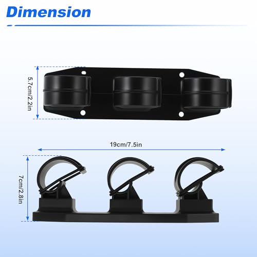 2X Magnetic Fishing Rod Holder, Magnetic Fishing Pole Storage Rack for Car Boat Truck Pickup Bed Wall Garage Door, W/ EVA Foam, Horizontally