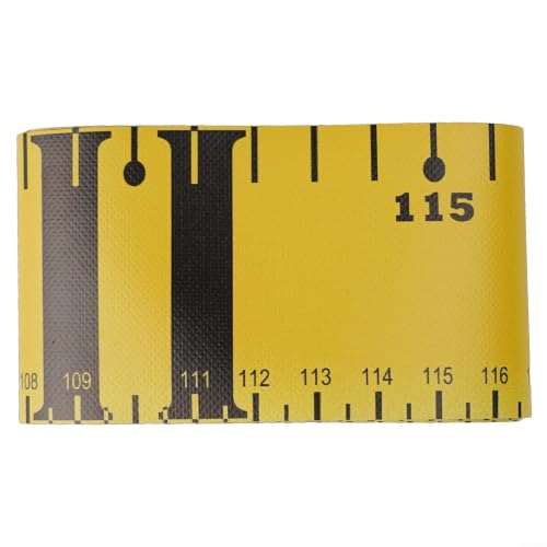 120cm PVC Fish Measuring Tape, Foldable Fishing Ruler with Winding Board for Precision Catch Measurement, Portable Sticker Decal for Tackle Box (Red)(Yellow)